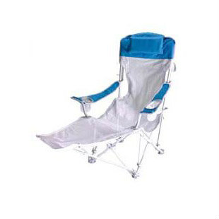 Auto-Back Mesh Beach Chair with Footrest
