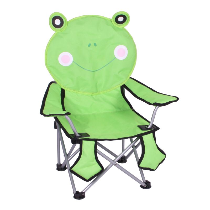 Kids folding camping chair with frog character print, model JB303RAL