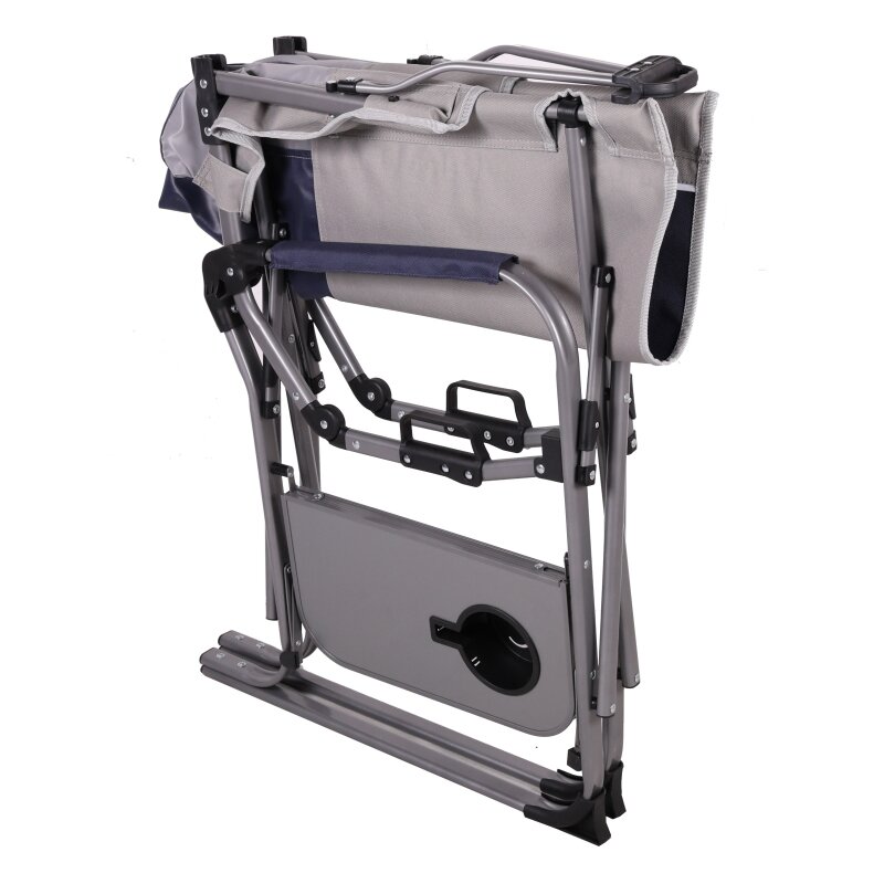 Reclining Lounger Chair with Side Table & Easy-Lift Backrest Adjuster B414