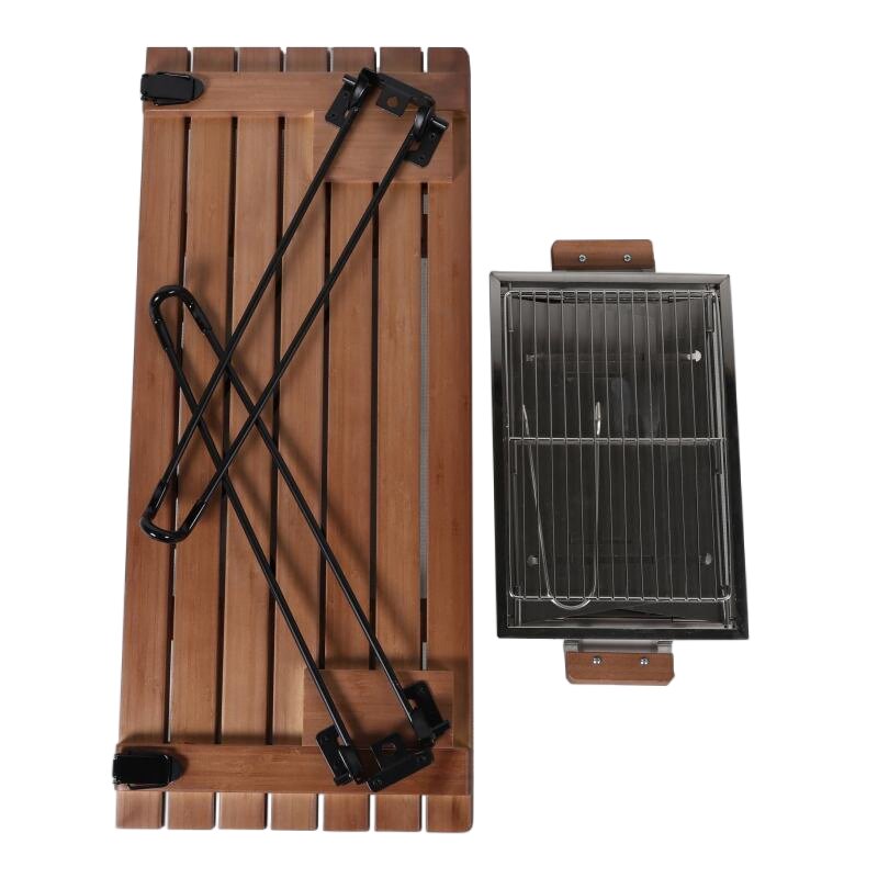 Bamboo Top Folding Table With BBQ Stove BT660