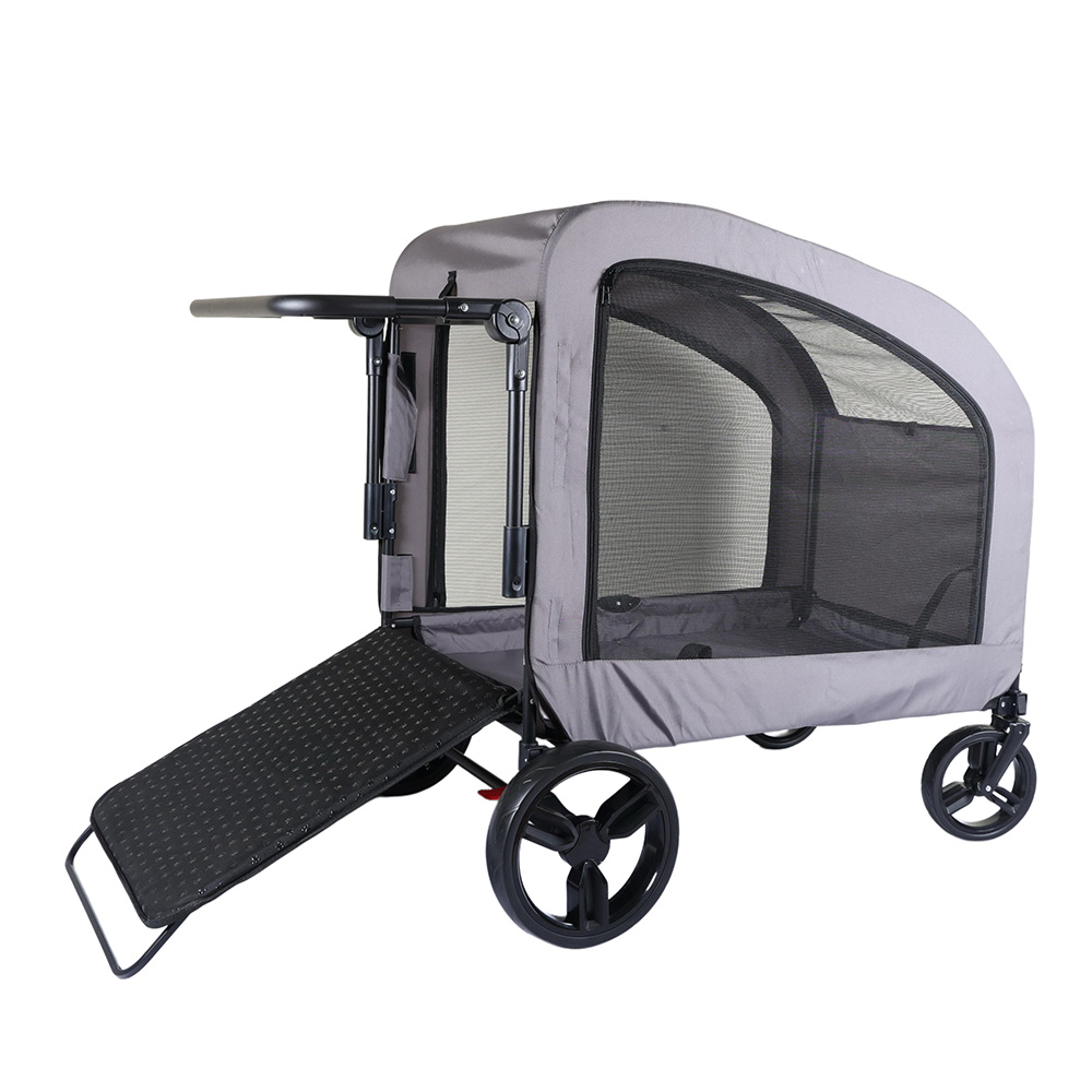260L Folding Pet Wagon with Ramp & Mesh Canopy PC007-B
